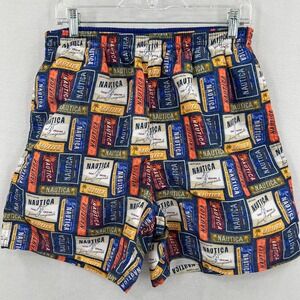 Nautica Swim Trunks Mens Size Medium All Over Print Mesh Brief Lined